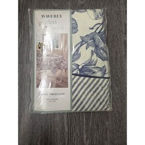 VTG Waverly Garden Room Cotton Tablecloth Floral French Country 70 In Round